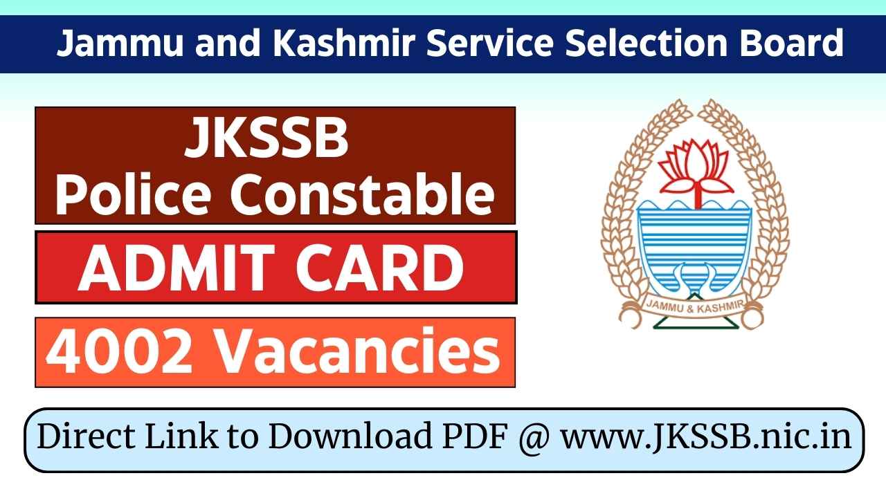 JKSSB Police Constable Admit Card 2024